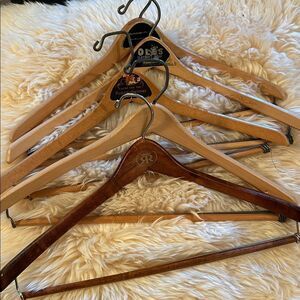 Vintage hangers wooden Wishbone brand Batts brand, and unbranded Five